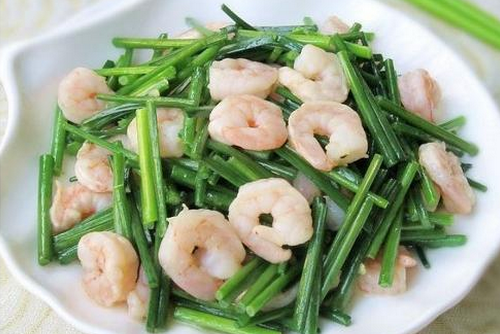 蝦仁炒韭菜最佳的補腎壯陽食譜
