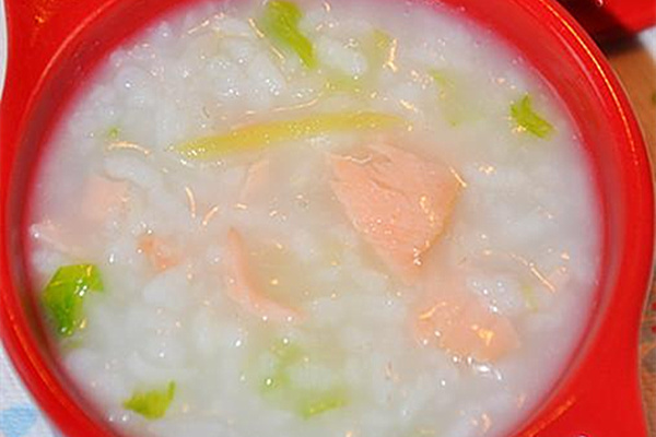 三文魚生菜粥