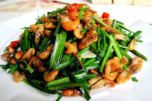韭菜炒蝦肉