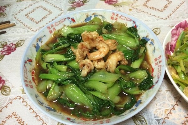 油菜炒蝦仁