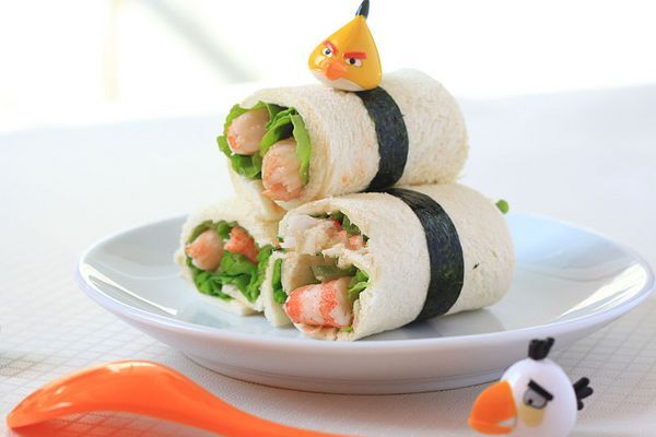 蝦仁蔬菜吐司卷